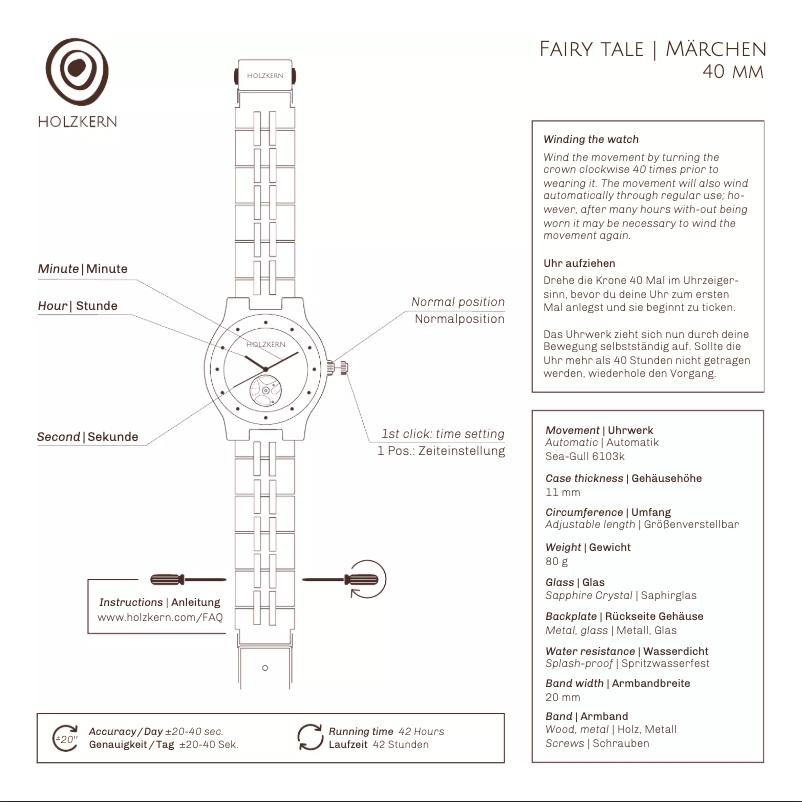 Page n°1 - Manuel utilisateur Holzkern Goldmarie