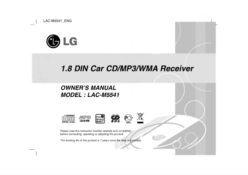 Page 1 de la notice Manuel utilisateur LG LAC-M5541