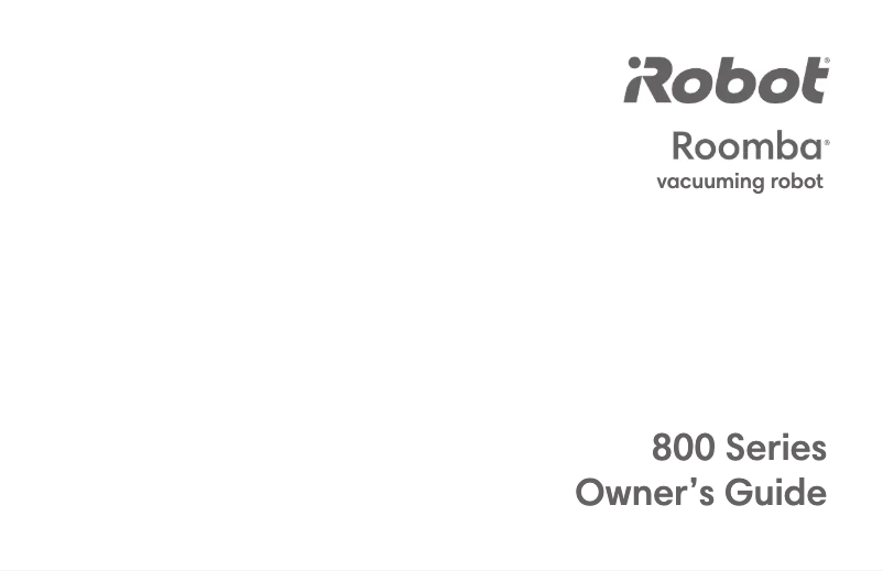 Image de la première page du manuel de l'appareil Roomba 896