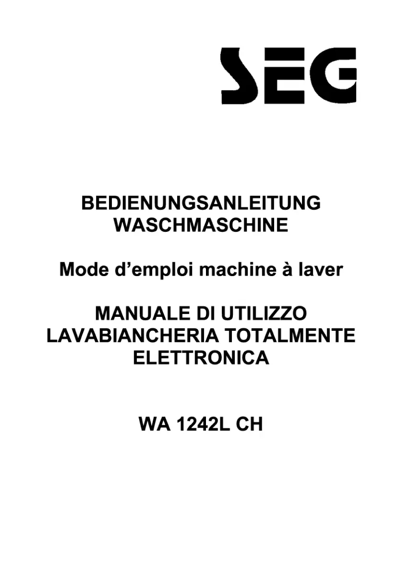 Image de la première page du manuel de l'appareil WA 1242L CH
