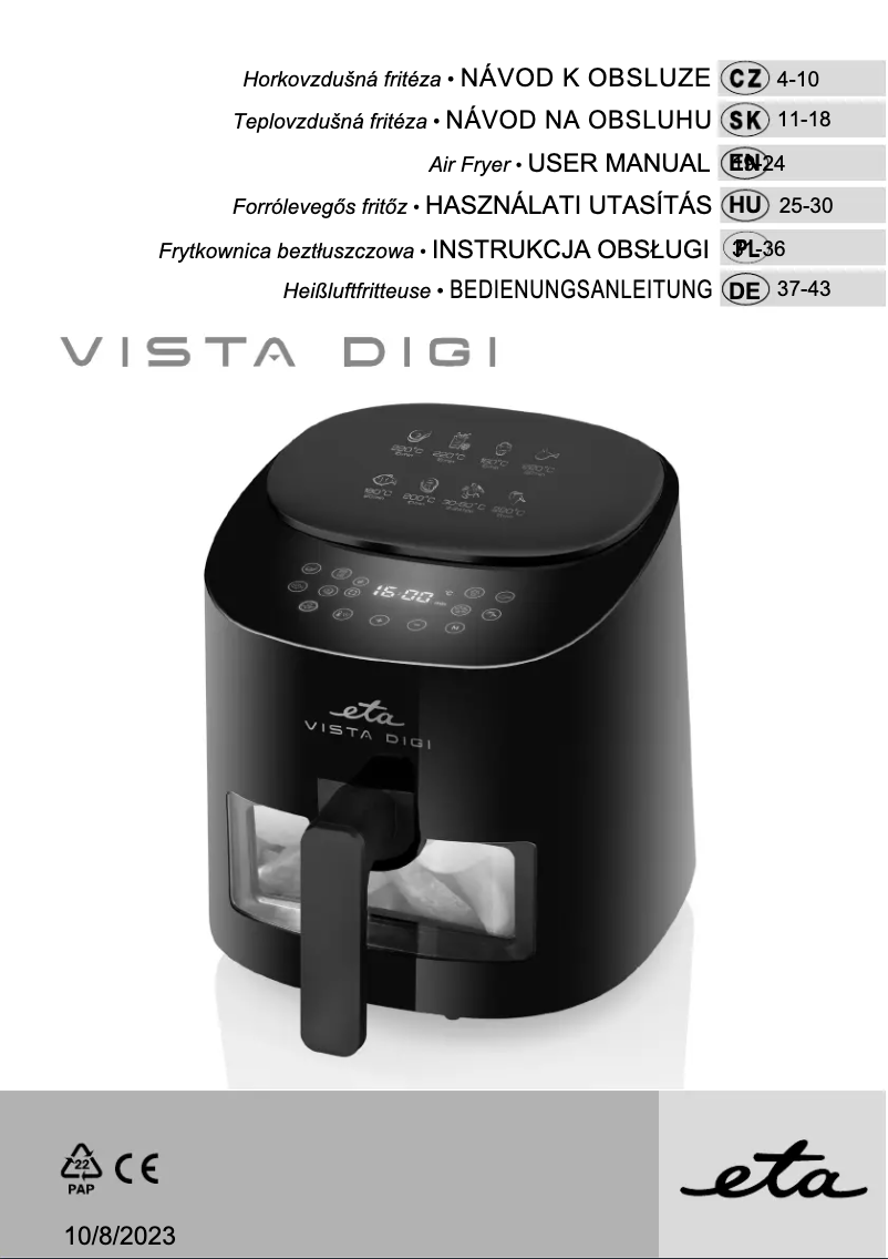 Page 1 de la notice Manuel utilisateur Eta Vista Digi 116890000