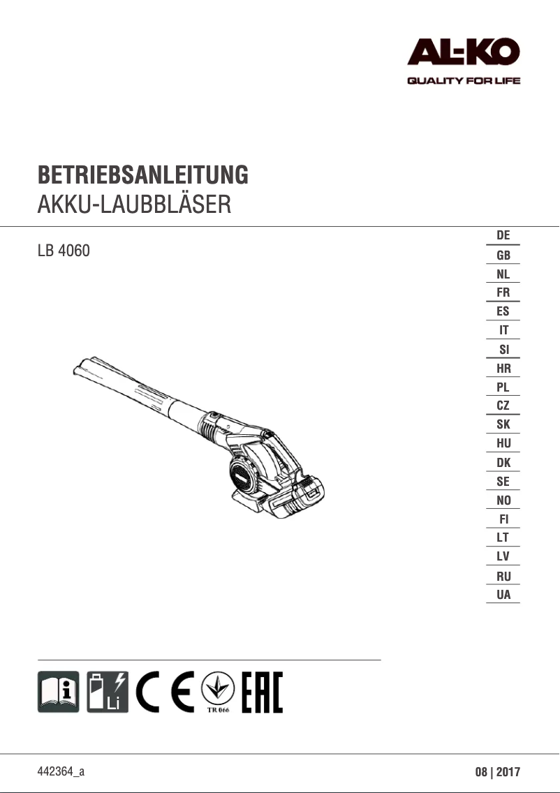 Imagen de la primera página del manual del dispositivo LB 4060