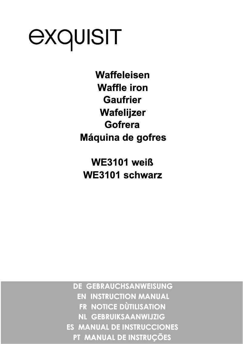 Page n°1 - Manuel utilisateur Exquisit WE 3101 sw