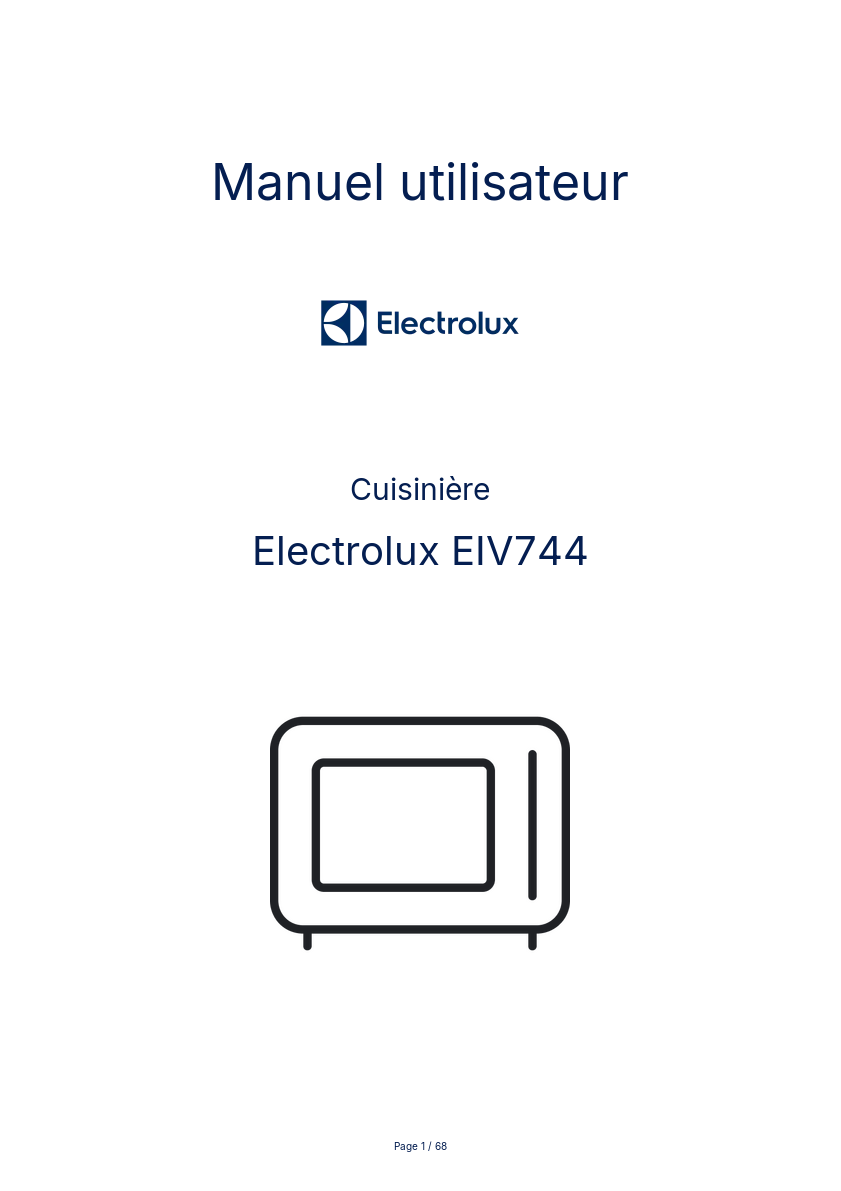 Image de la première page du manuel de l'appareil EIV744
