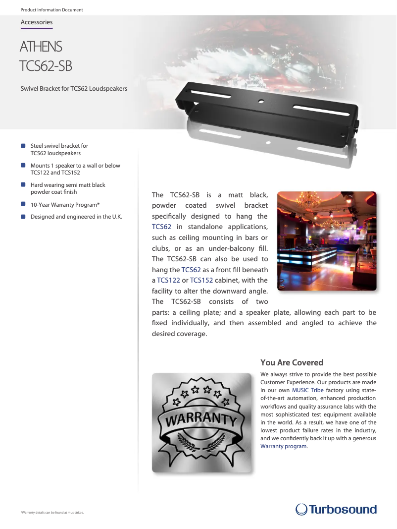 Página 1 del manual Ficha técnica Turbosound TCS62-SB