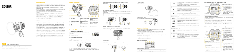 Page n°1 - Manuel utilisateur COLBOR CL60