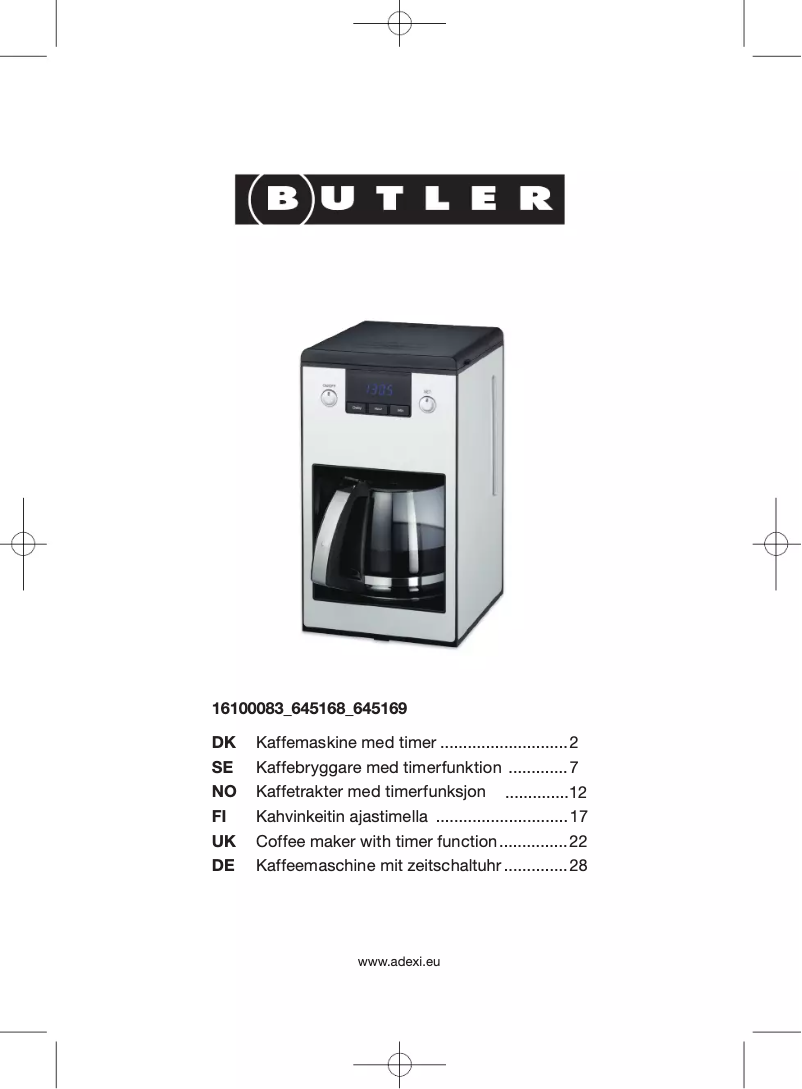 Page 1 de la notice Manuel utilisateur Butler 645168