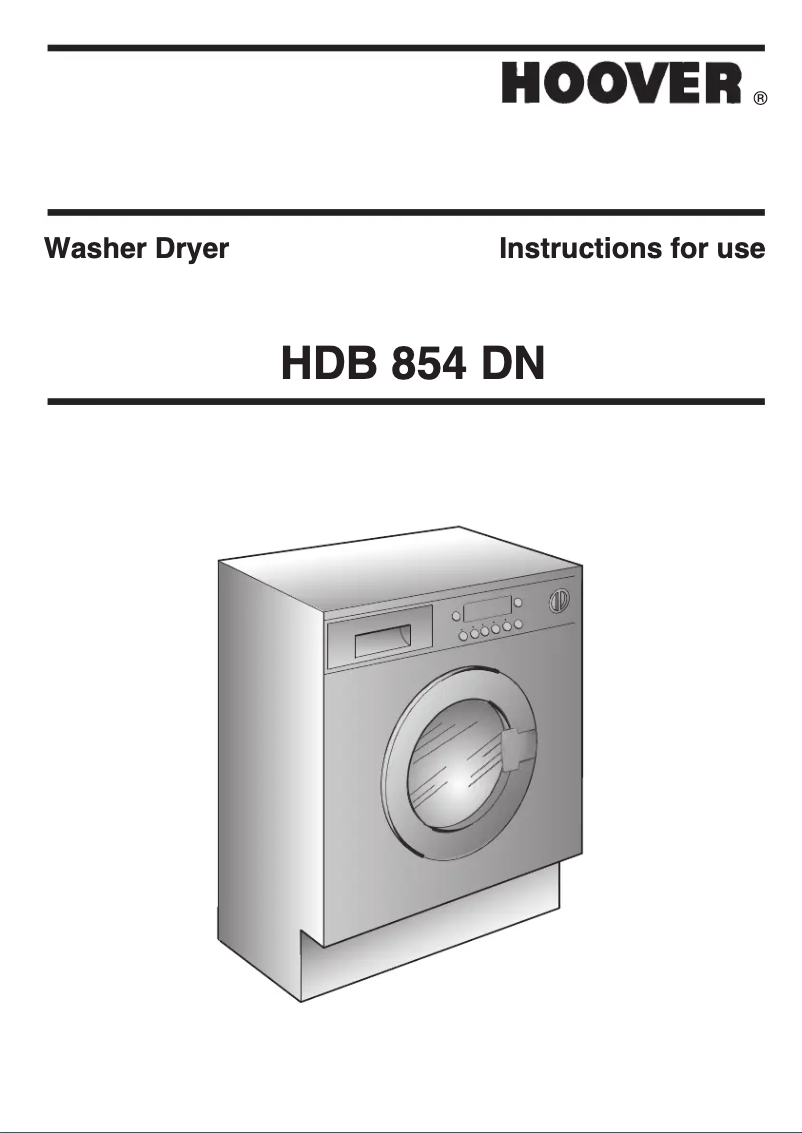 Page n°1 - Manuel utilisateur Hoover HDB 854DN/1-80