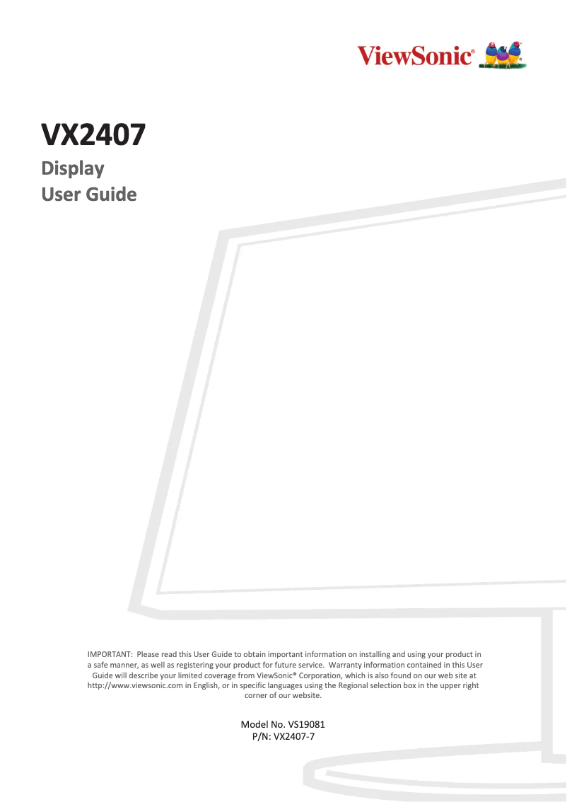 Imagen de la primera página del manual del dispositivo VX2407-7