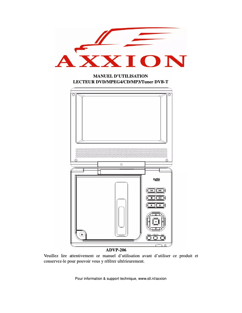 Page 1 de la notice Manuel utilisateur Axxion ADVP-206