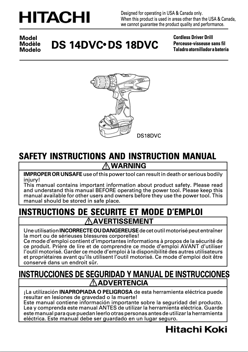 Image de la première page du manuel de l'appareil DS 14DVC