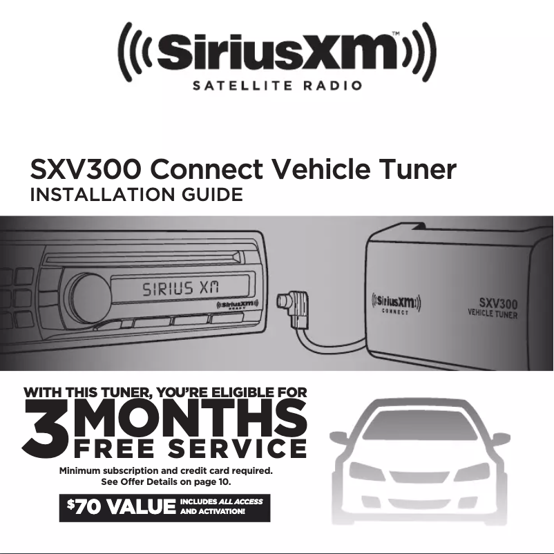 Page 1 de la notice Guide d'installation SiriusXM SXV300