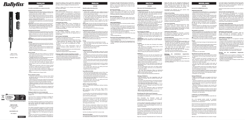Page n°1 - Manuel utilisateur BaByliss AS6550E