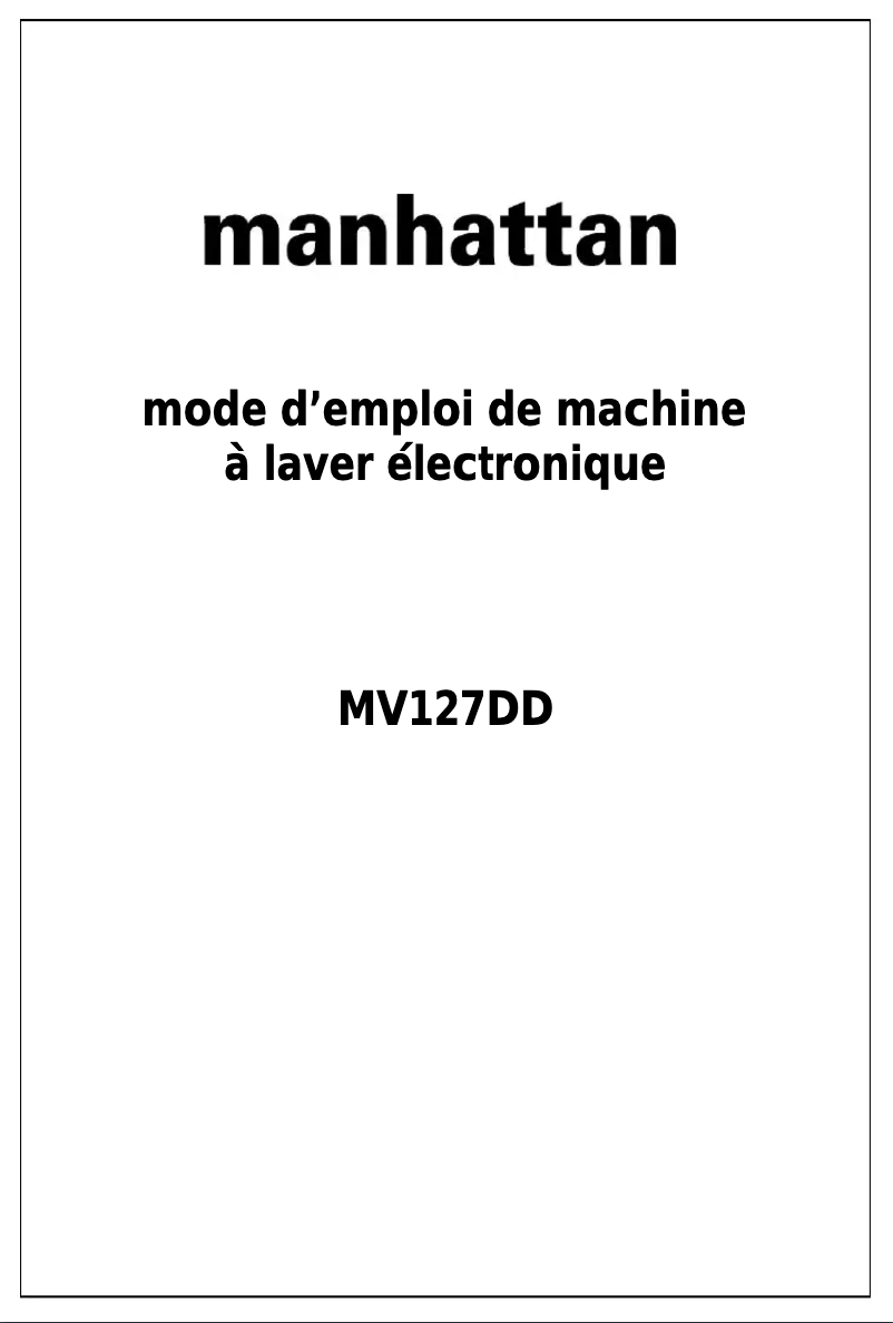 Page n°1 - Manuel utilisateur Manhattan MV127DD