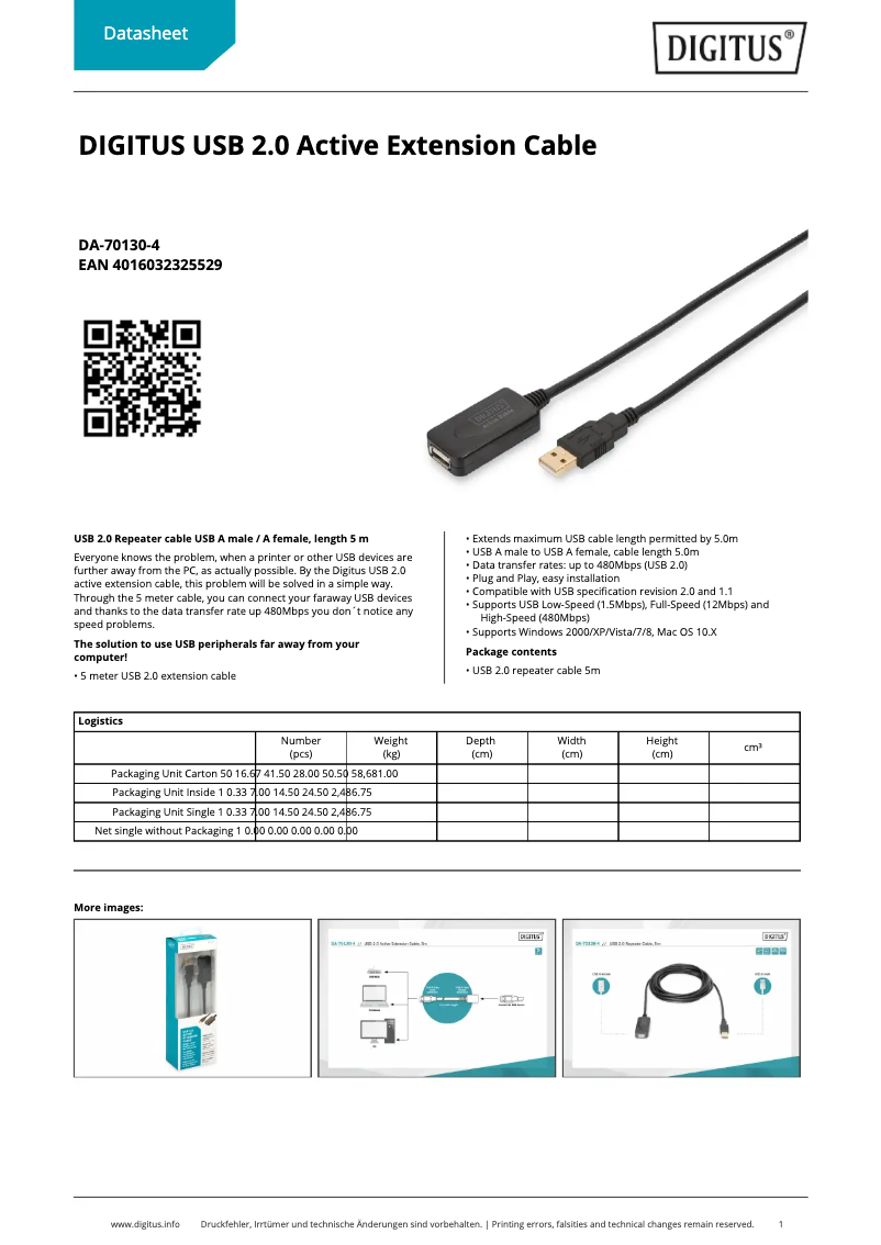 Page n°1 - Fiche technique Digitus DA-70130-4