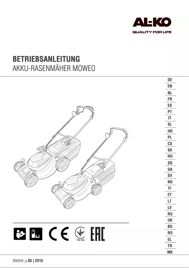 Page n°1 - Manuel utilisateur AL-KO Moweo 46.5 Li