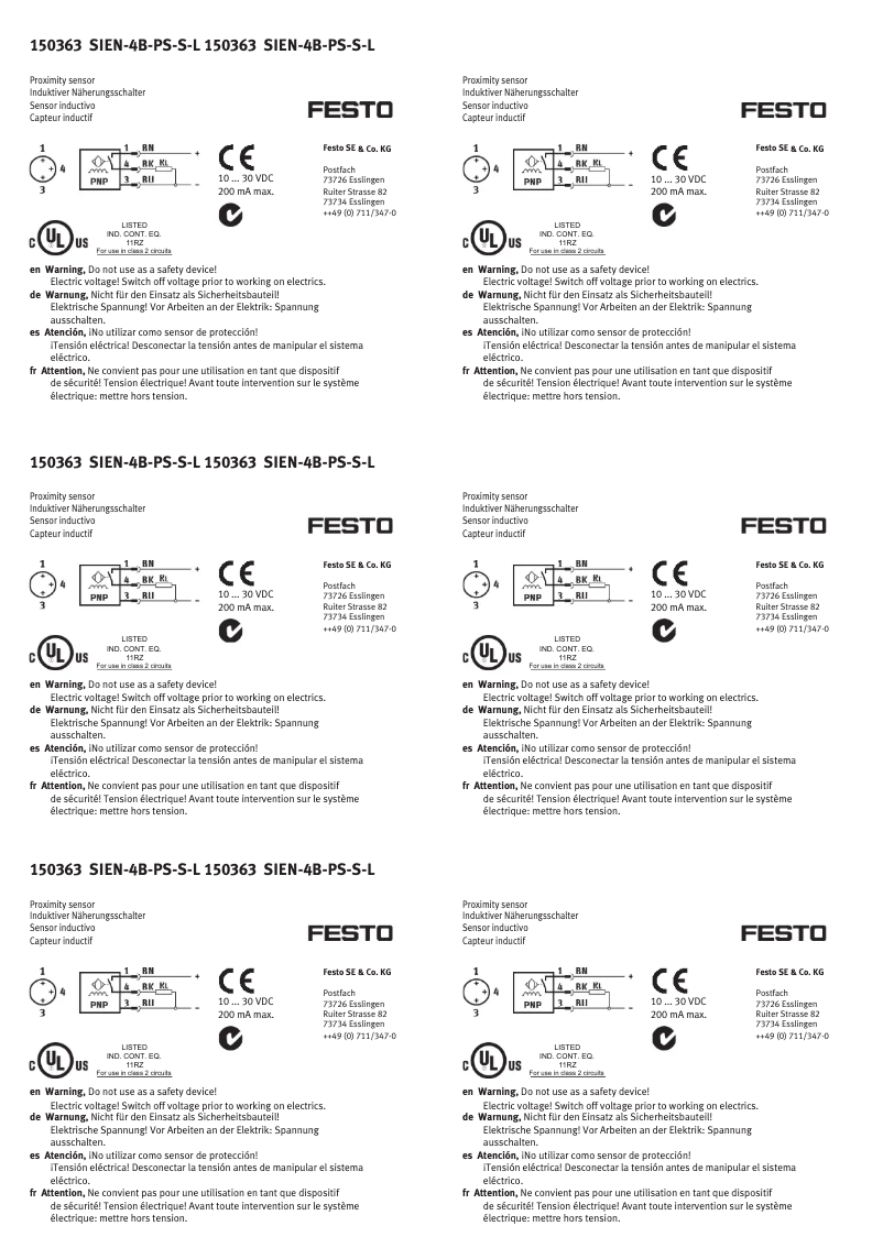 Image de la première page du manuel de l'appareil SIEN-4B-PS-S-L