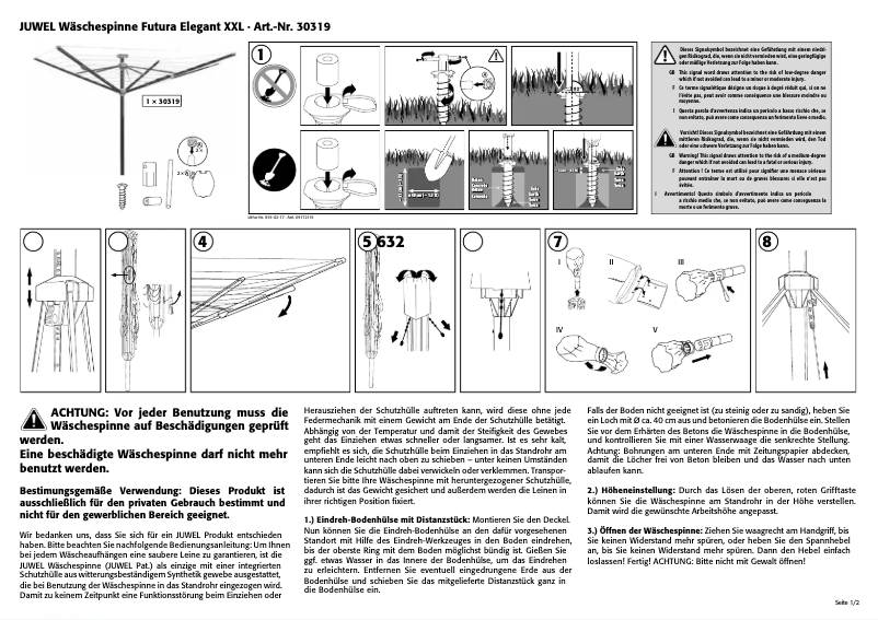 Page n°1 - Manuel utilisateur Juwel Elegant Futura XXL