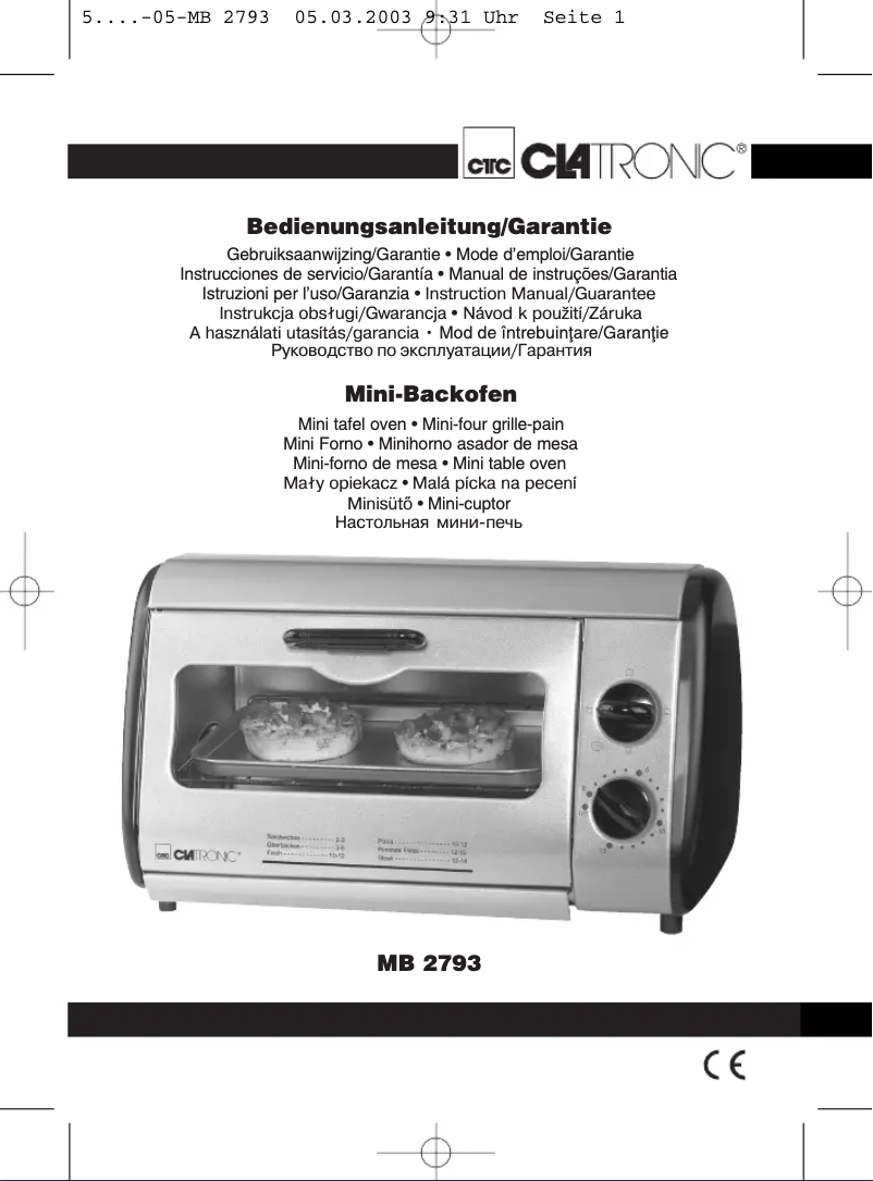 Image de la première page du manuel de l'appareil MB 2793