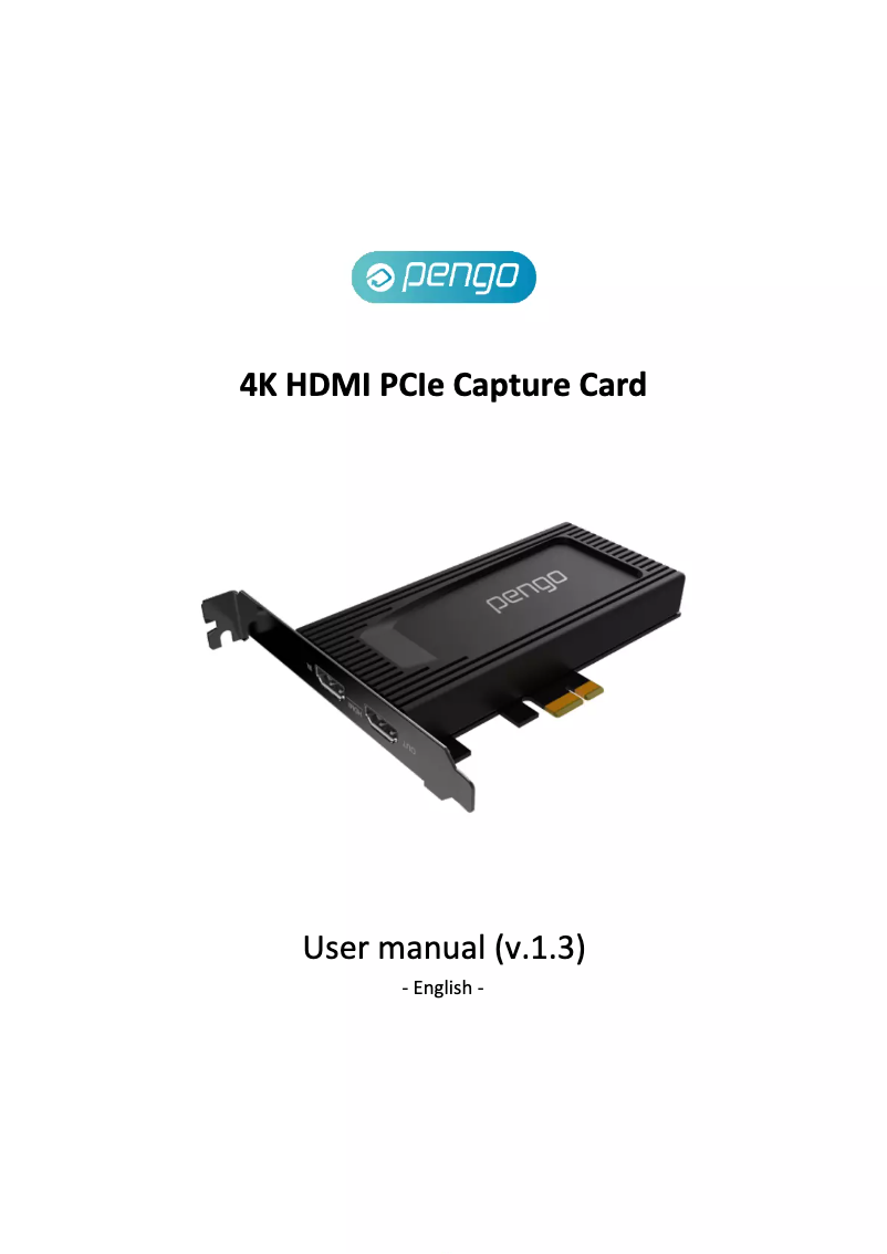 Image de la première page du manuel de l'appareil 4K HDMI PCIe Capture Card