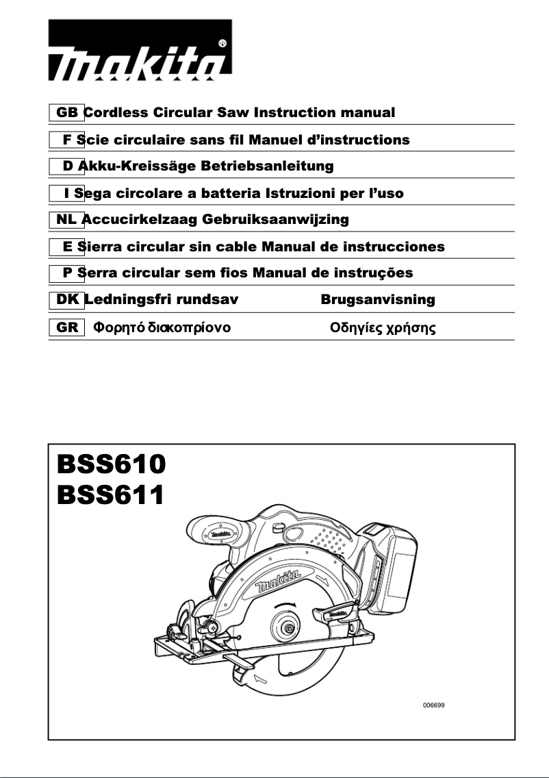 Page 1 de la notice Manuel utilisateur Makita BSS610ZJ