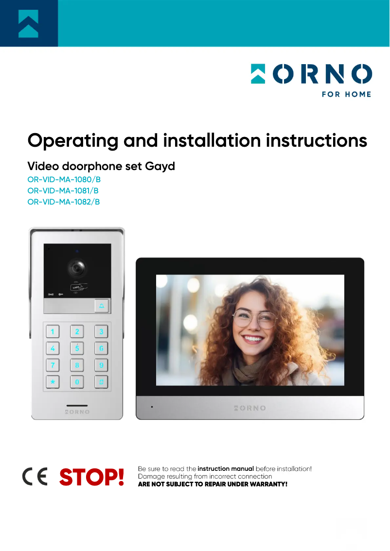 Image de la première page du manuel de l'appareil OR-VID-MA-1080