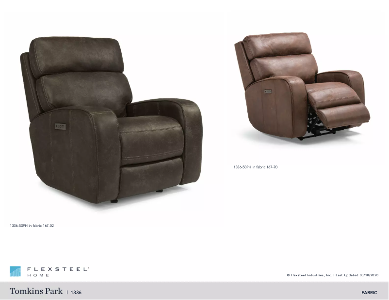 Page 1 de la notice Manuel utilisateur Flexsteel Tomkins Park 1336-50PH