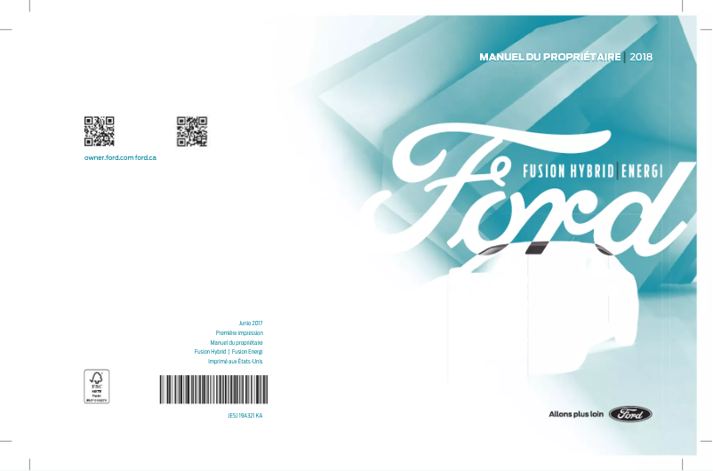 Page 1 de la notice Manuel utilisateur Ford Fusion Energi (2018)