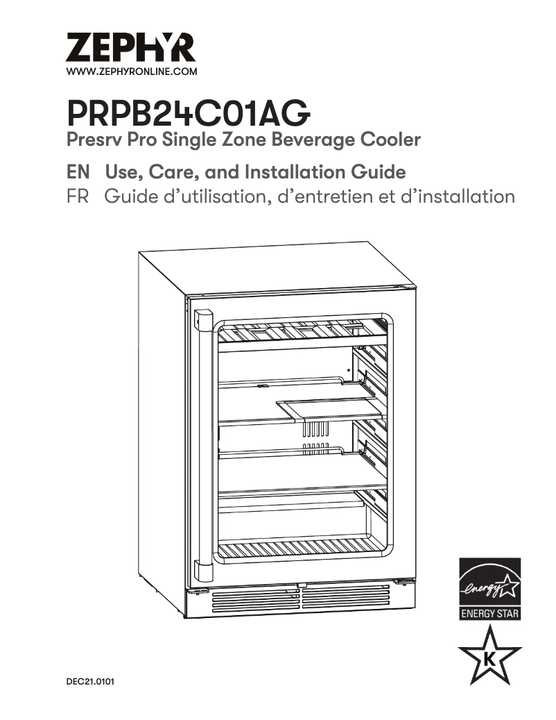 Page n°1 - Manuel utilisateur Zephyr Presrv PRPB24C01AG