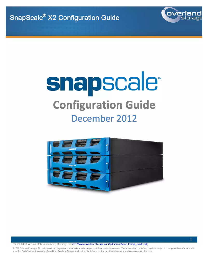 Image de la première page du manuel de l'appareil SnapScale X2