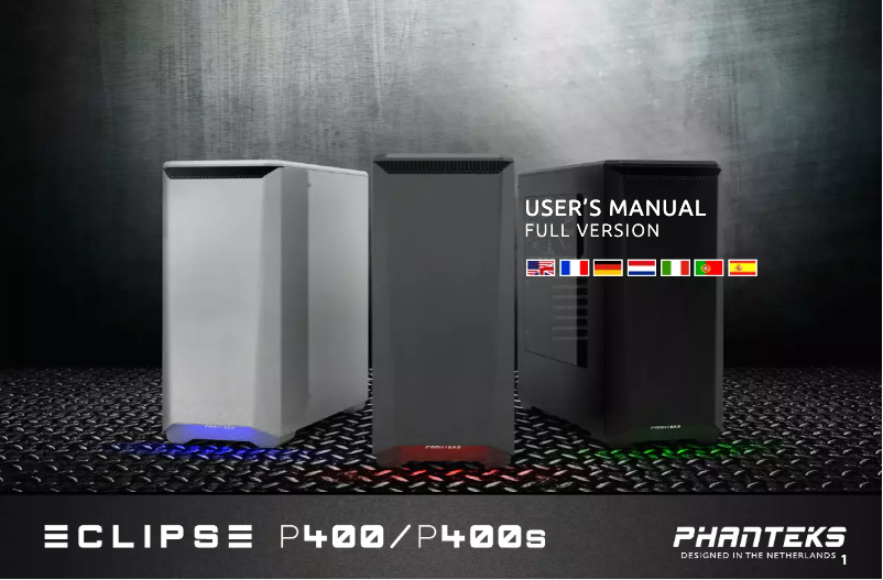 Page 1 de la notice Manuel utilisateur Phanteks Eclipse P400