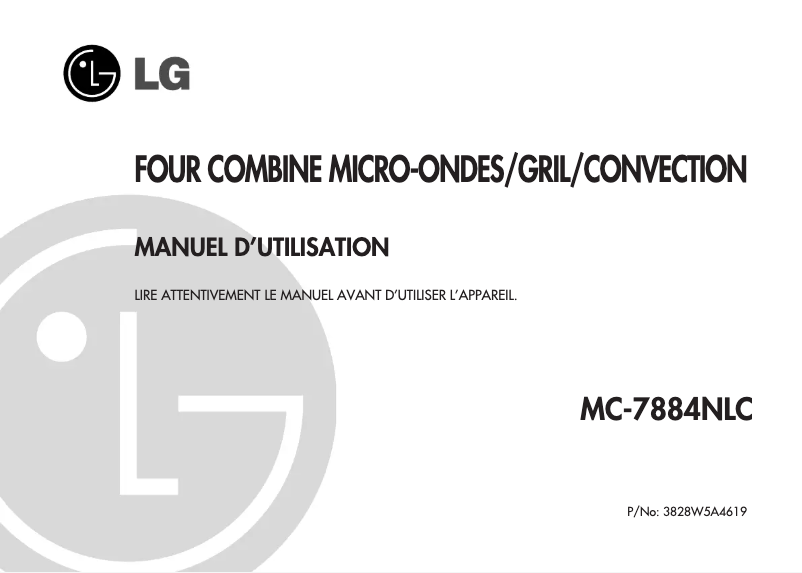 Page 1 de la notice Manuel utilisateur LG MC-7884NLC