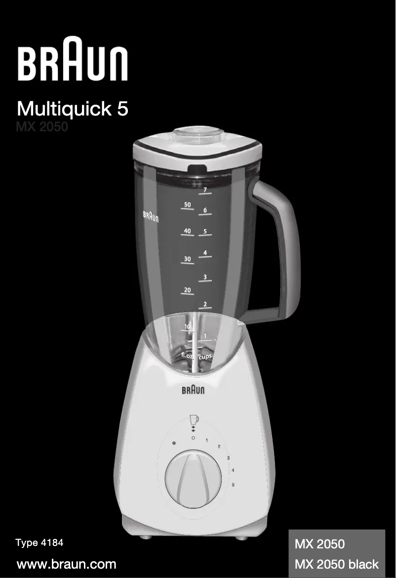 Page 1 de la notice Manuel utilisateur Braun MX 2050 Multiquick 5