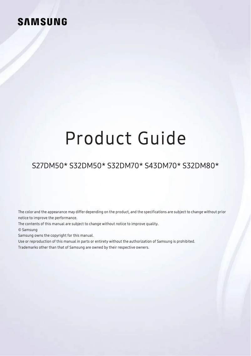 Page 1 de la notice Brochure Samsung S32DM702UN