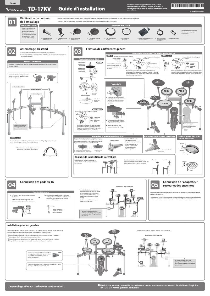 Page n°1 - Guide d'installation Roland TD-17KV-L