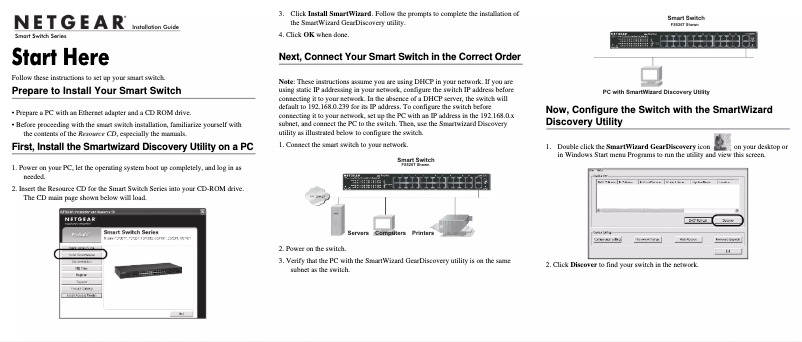 Page n°1 - Guide d'installation Netgear ProSafe FS726T