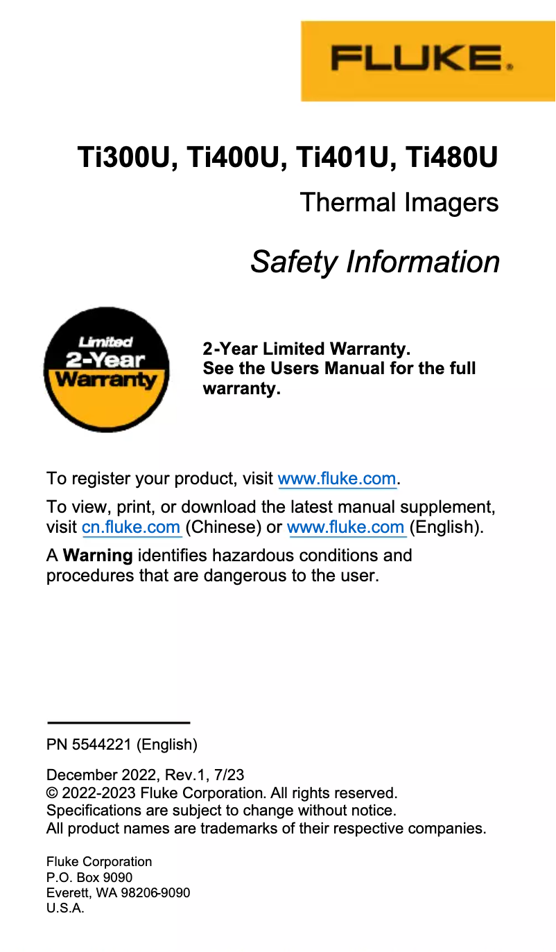 Imagen de la primera página del manual del dispositivo Ti480U