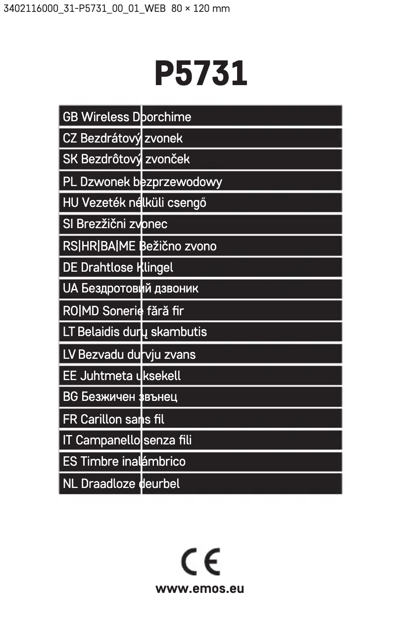 Page 1 de la notice Manuel utilisateur Emos P5731