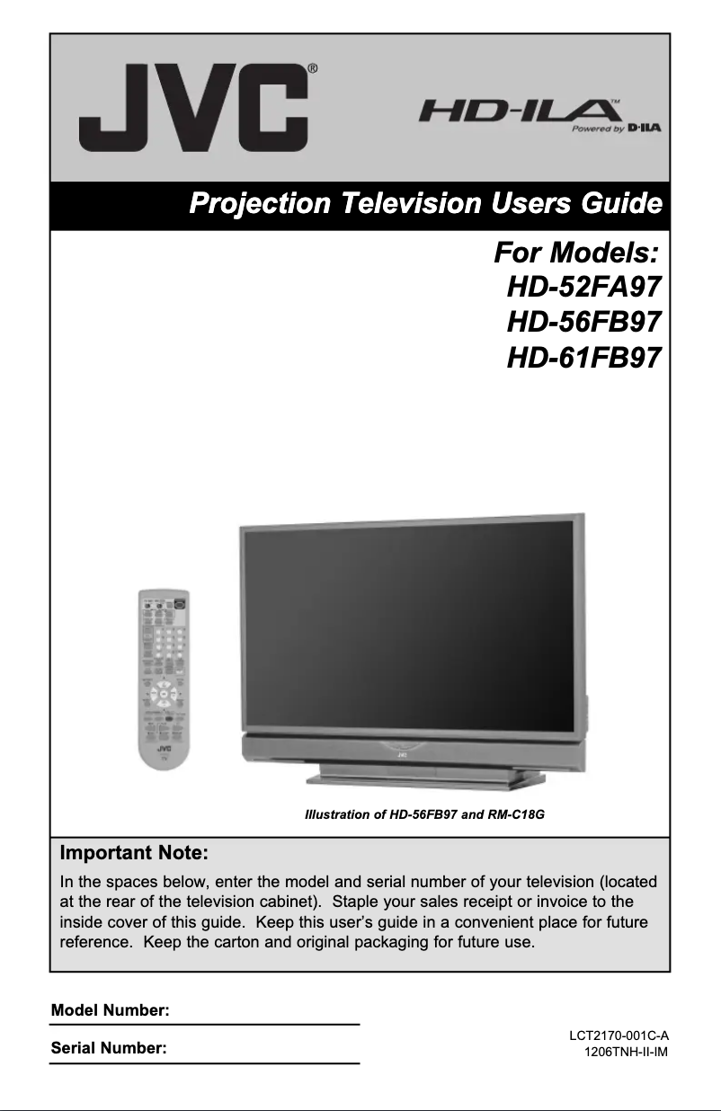 Page 1 de la notice Manuel utilisateur JVC HD-56FB97