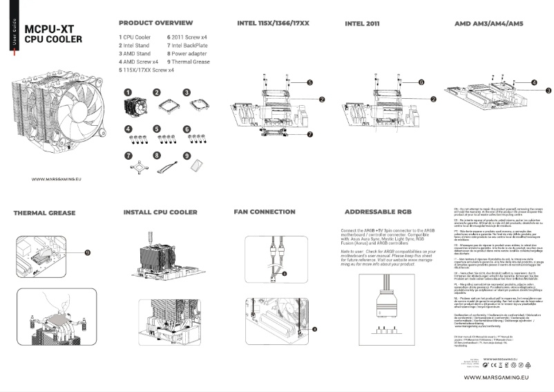 Page 1 de la notice Manuel utilisateur Mars Gaming MCPU-XT