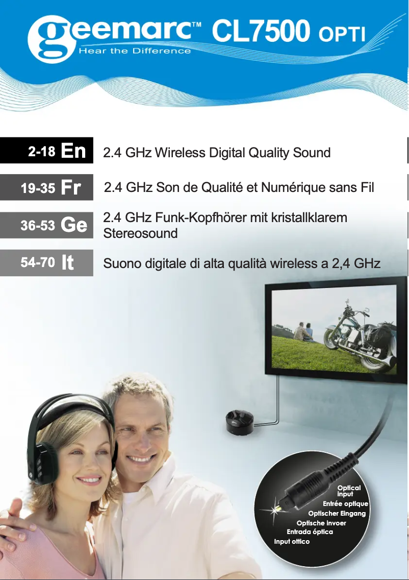 Page 1 de la notice Manuel utilisateur Geemarc CL7500 OPTI