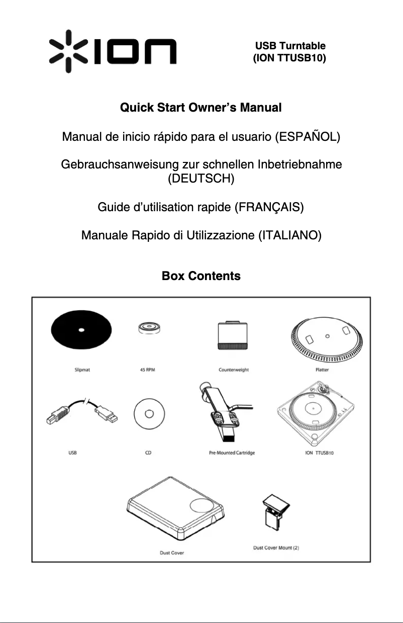 Image de la première page du manuel de l'appareil TTUSB10