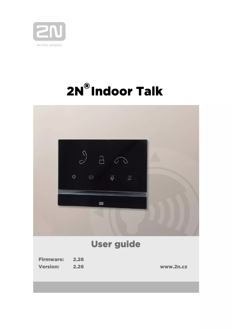 Page 1 de la notice Manuel utilisateur 2N Telecommunications Indoor Talk