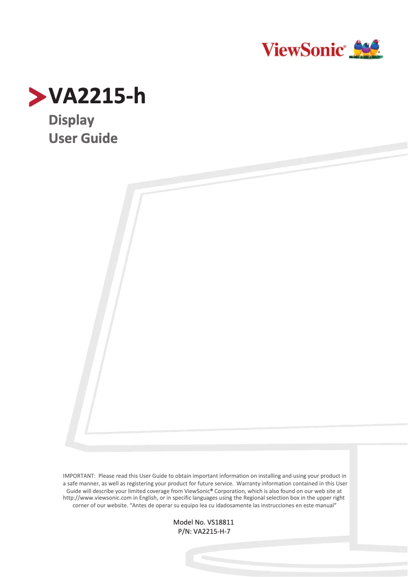 Page n°1 - Manuel utilisateur Viewsonic VA2215-H-7