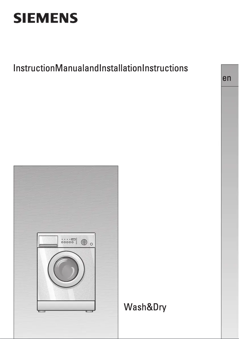 Page n°1 - Manuel utilisateur Siemens WDi 1442 EU