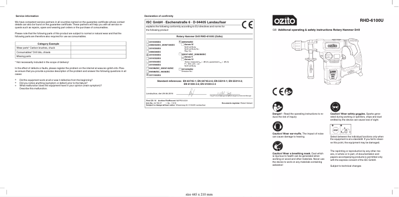 Image de la première page du manuel de l'appareil RHD-6100U