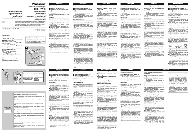 Page n°1 - Manuel utilisateur Panasonic RQ-CW03