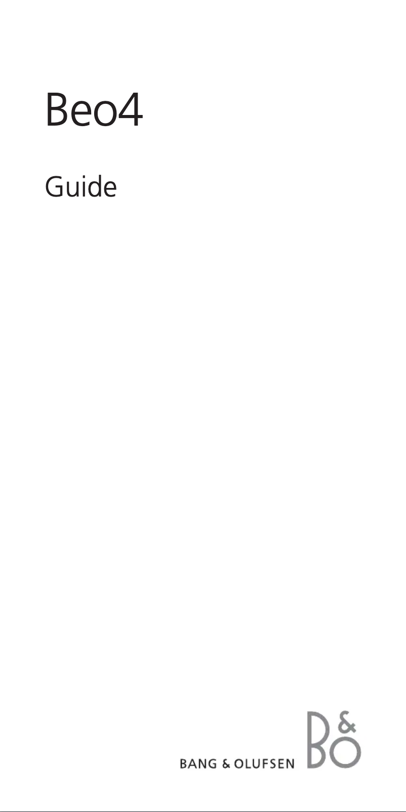 Image de la première page du manuel de l'appareil Beo4