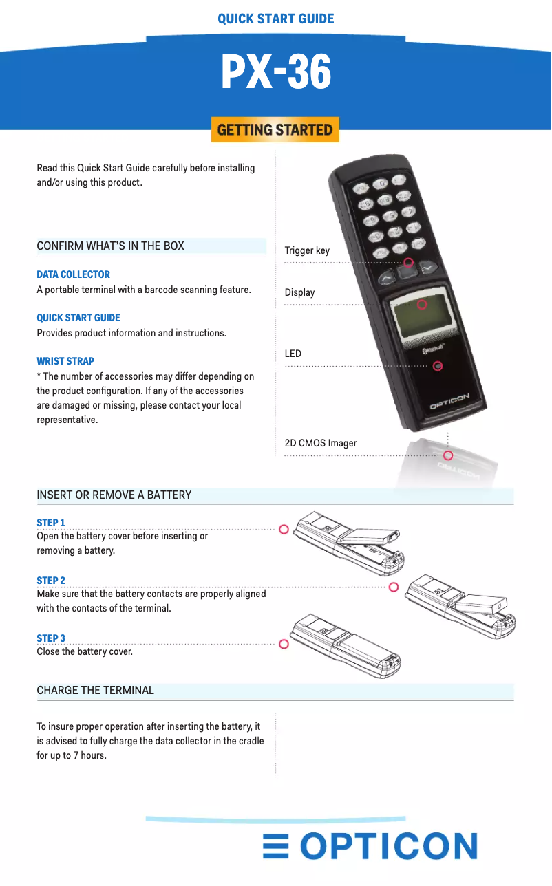 Página 1 del manual Manual de usuario Opticon PX-36