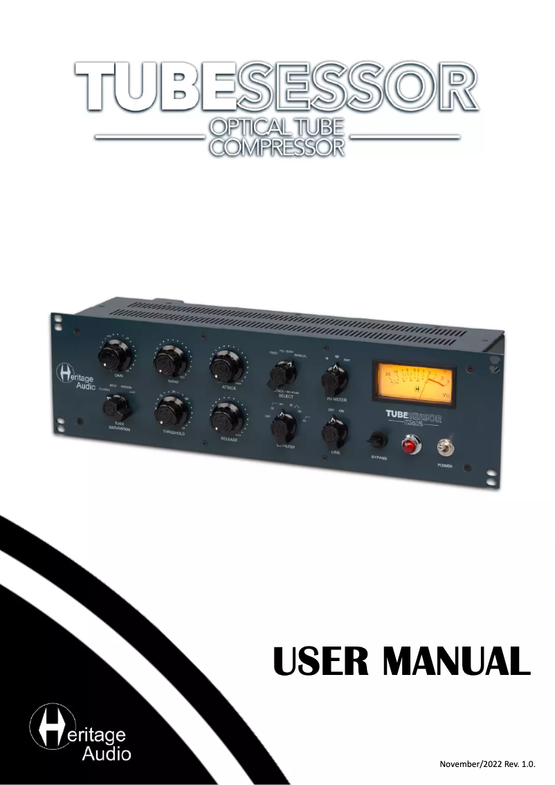 Page 1 de la notice Manuel utilisateur Heritage Audio TUBESESSOR